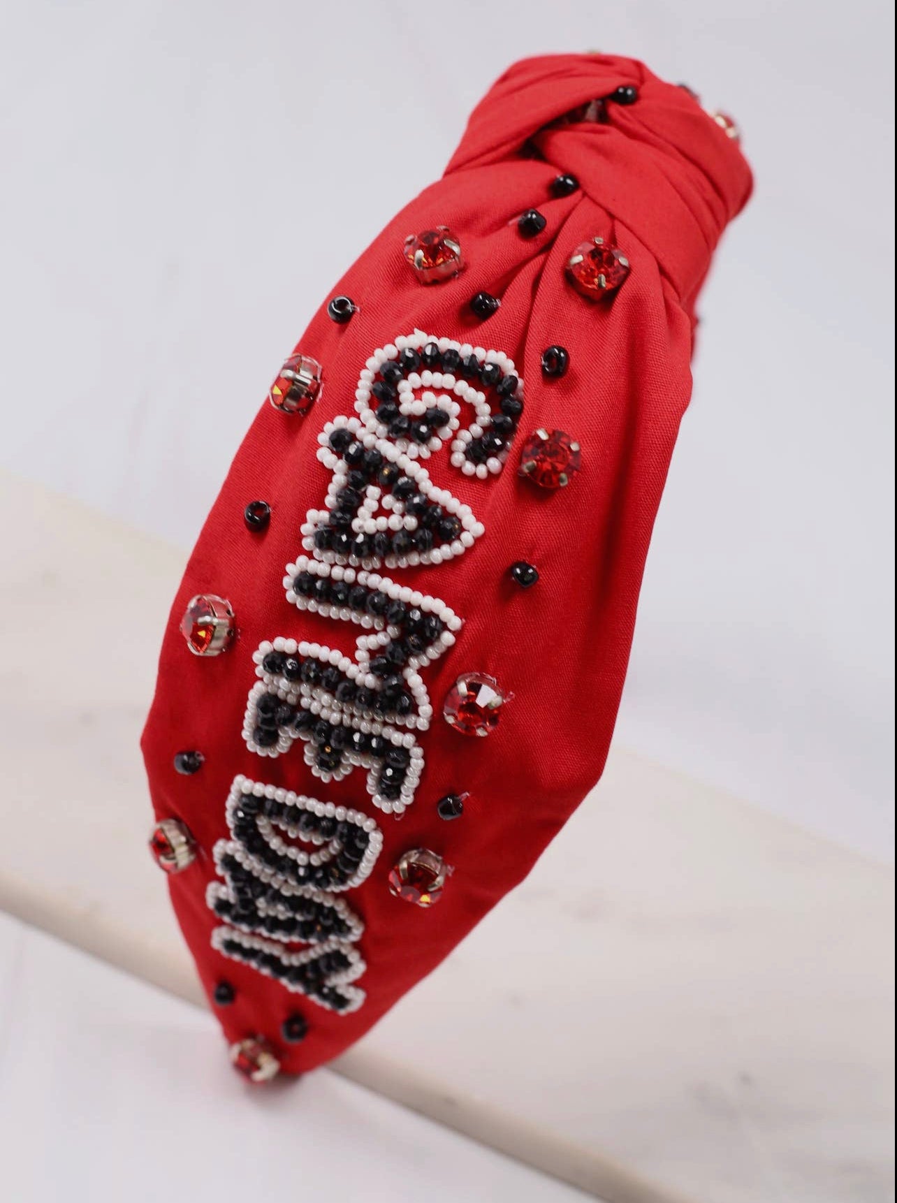 Game Day Embellished Headband Red Black