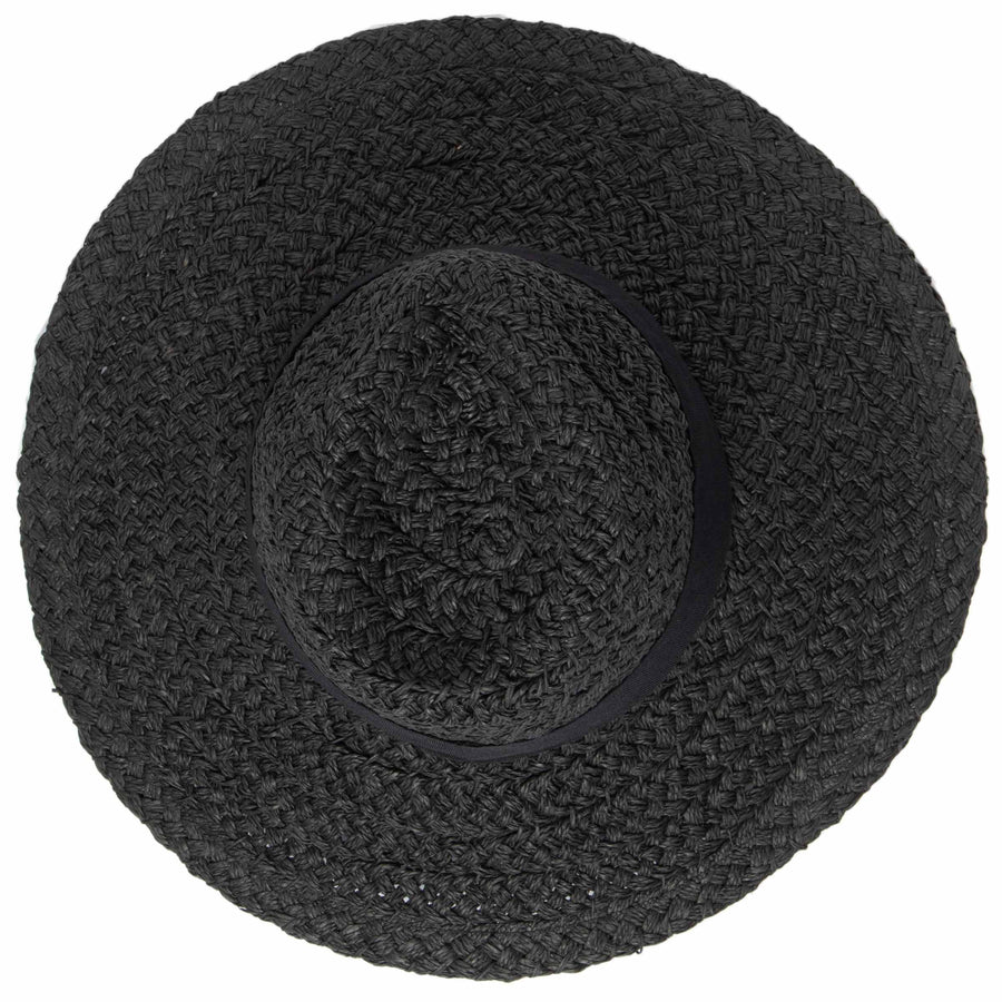 Women's Woven Paper Wide Brim Fedora With Grosgrain