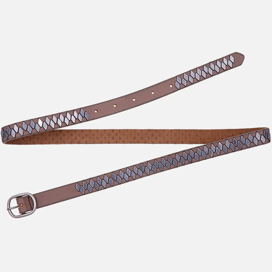 Liza | Skinny Studded Belt with Pyramid Studs