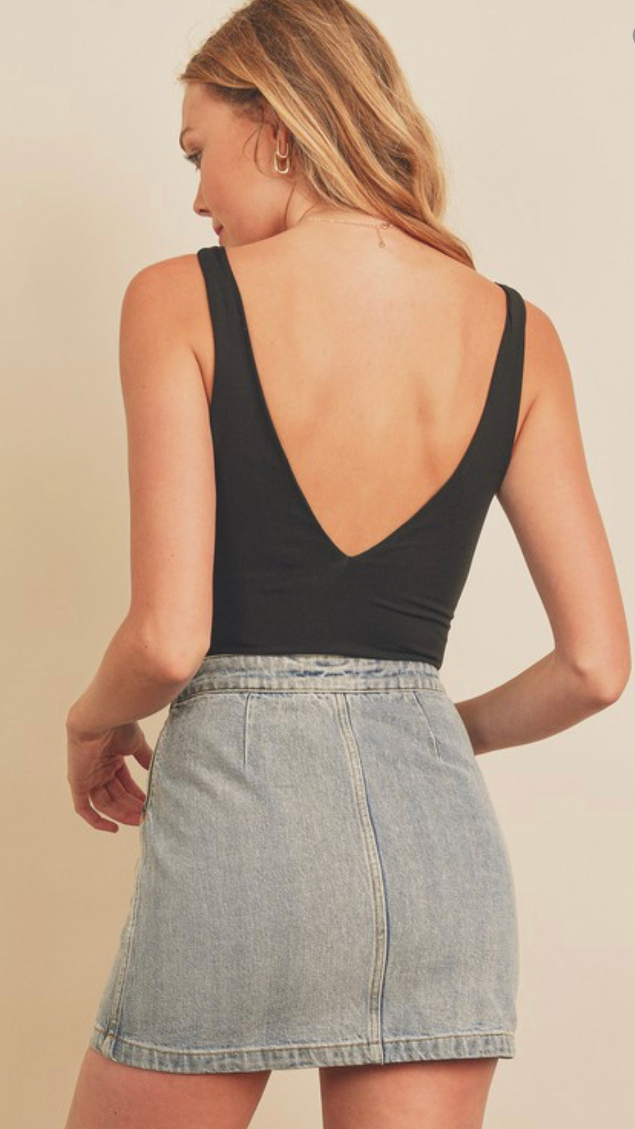 Double layered V neck bodysuit